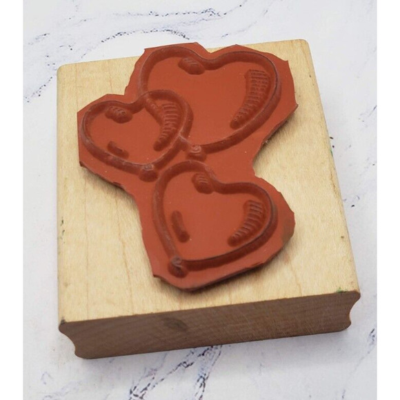 Stampin Up! Valentine Heart Shaped Balloons Wood Mounted Rubber Stamp 1998 - Picture 8 of 8